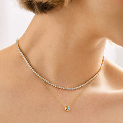 18K Gold Birthstone Pendant Necklace - Emerald