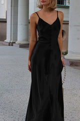 Satin Cami Backless Silk Dress
