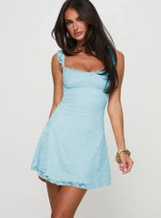 A-line Lace Backless Slim High Waist Mini Slip Dress