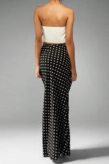 Polka Dot Pencil Slim Maxi Skirt
