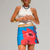 Vintage Tie-Dye Low Waist Floral Dress
