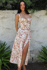 Elegant Halter Maxi Floral Dress