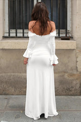 Long Sleeve Lace V-Neck Birthday Dress