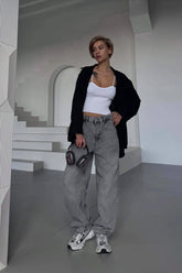 Washed Straight Leg High Waist Jeans