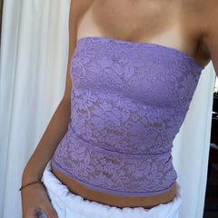 Coquette Lace Floral Sheer Strapless