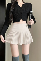 Tweed High Waist A line Mini Skirt