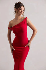 One Shoulder Solid Bodycon Dress