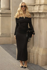 Elegant Ruched Off-Shoulder Birthday Dress