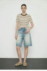 Vintage Wash Straight Cutoff Shorts