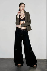Wide-Leg Drapey Jeans