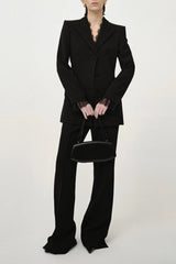Wrinkle Resistant Twill Lace Waist Cinched Two Piece Set