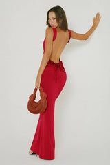 Backless Bowknot Camisole Bodycon Dress