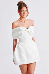 Backless Off-Shoulder Bow Birthday Dress