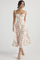 Elegant Halter Maxi Floral Dress