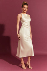 Satin Bodycon Maxi Silk Dress