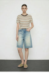 Vintage Wash Straight Cutoff Shorts