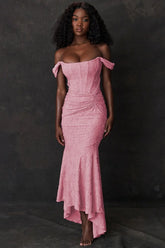 Print Cami Bandeau Backless Mermaid Lace Dress
