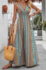 Chic V Neck Maxi Boho Dress