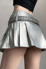 High Waist Pleated Bodycon Skirt