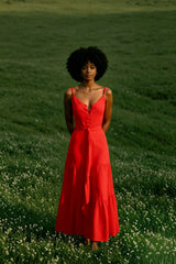 DressBetty - Elegant V Neck Tunic Ruffles Maxi Dress