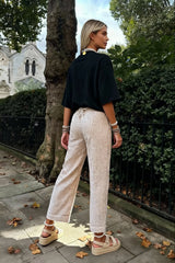 Gingham Print Elastic Waist Drawstring Lounge Pant