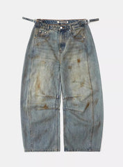Vintage Distressed Wide Leg Jeans