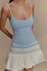 Sultry Color Block Slip Dress
