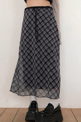 Vintage Tartan High Waist A-Line Skirt