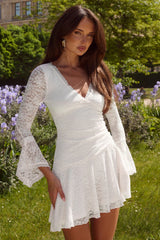Irregular Hem Mini Lace Dress