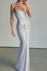 Ruched Twist Detail Slip Dress