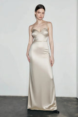 Draped Maxi Silk Dress