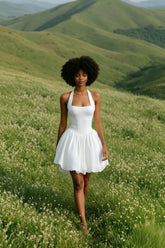Sleeveless Halter Bubble Mini Dress