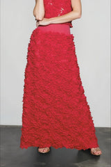 Floral Applique Evening Maxi Skirt
