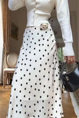 Long Sleeve Top Polka Dot Skirt Set
