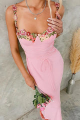 Appliqué Bodycon Slip Dress