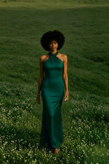 Bianca Crossover Halter Neck Dress