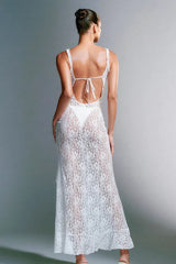 Lace Back Insert Slip Dress
