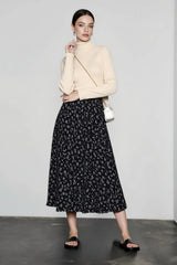 DressBetty - Vintage Floral Print A-line Pleated Streetwear Drawstring Midi Skirt