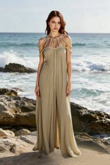 Halter Off Shoulder Tie Loose Boho Dress
