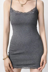 Lace Trim Cami Bodycon Lace Dress