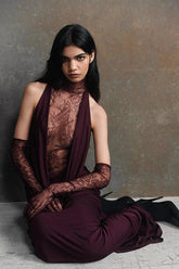 Halter Neck Deep V Bodycon Maxi Formal Dress
