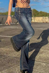 Slim Flare Multi Pocket Trendy Denim Jeans
