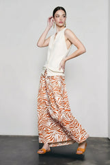 Elegant Zebra Print Umbrella Vacation Skirt