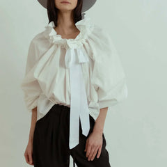 Puffed Cotton Blouse