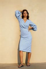 DressBetty - Women Vintage Dot Print Slim Party Dress
