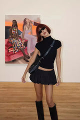 Satin Ruched Bubble Hem Shorts