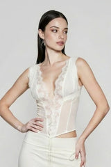 Lace Tie Front Bodycon Vacation Set