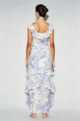 Elegant Ruffle Floral Dress