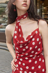 Polka Dot  Sleeveless Top & Skirt Set