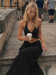 Sleeveless Halter Twist Co-ord Boho Dress